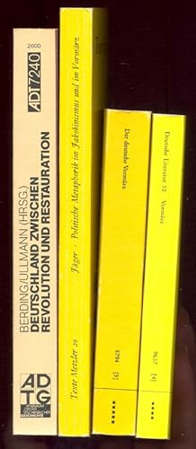 Bild des Verkufers fr (4 Titel zur deutschen Geschichte sptes 18.-Mitte 19. Jh.:) I: Berding, H./Ullmann, H.-P. (Hgg.): Deutschland zwischen Revolution und Restauration. II: Jger, H.-W.: Politische Metaphorik im Jakobinismus und im Vormrz. III: Hermand, J.: Der deutsche Vormrz. Texte und Dokumente. IV: Vaen, F.: Vormrz zum Verkauf von Antiquariat Buechel-Baur