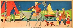 1930s French Art Deco Travel Poster, Bon Voyage Mr Dumollet (Horizontal Panel)