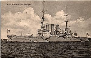 AK S.M Linienschiff Preußen, kaiserliche Marine;gelaufen