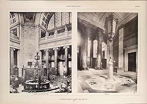 Seller image for Three Original Plates of Columbia University Library, New York City, 1893; From A Monograph of the Work of Architecture of McKim, Mead & White, 1879-1915. for sale by William Chrisant & Sons, ABAA, ILAB. IOBA, ABA, Ephemera Society