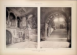 Seller image for Two Original Plates of The Boston Public Library, Boston Mass. 1898; From A Monograph of the Work of Architecture of McKim, Mead & White, 1879-1915. for sale by William Chrisant & Sons, ABAA, ILAB. IOBA, ABA, Ephemera Society