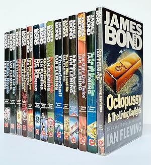 Coronet Paperback editions of the James Bond series comprising Casino Royale, Live and Let Die, M...