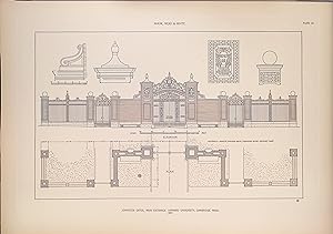 Seller image for Two Original Plates of Johnston Gate, Main Entrance Harvard University, Cambridge Mass. 1894 ; From A Monograph of the Work of Architecture of McKim, Mead & White, 1879-1915. for sale by William Chrisant & Sons, ABAA, ILAB. IOBA, ABA, Ephemera Society