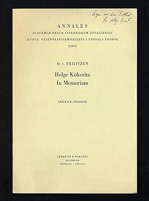 Seller image for Helge Kkeritz in memoriam. for sale by Hatt Rare Books ILAB & CINOA