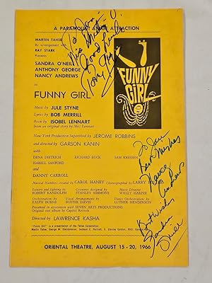 Imagen del vendedor de Playbill for Funny Girl - Directed by Lawrence Kasha, Oriental theatre, Portand Oregon August 15-20,1966 a la venta por Tangible Tales