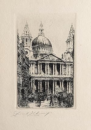 Seller image for St. Paul's Cathedral, London {Etching} for sale by Summerhill Books