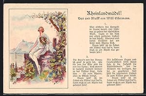 Ansichtskarte Rheinlandmädel, Lied in Kölner Mundart von Willi Ostermann
