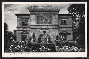 Ansichtskarte Bayreuth, Haus Wahnfried, Hier wo mein Wähnen Friede fand.