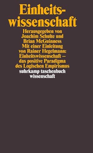 Bild des Verkufers fr Einheitswissenschaft: Einl. v. Rainer Hegselmann (suhrkamp taschenbuch wissenschaft) zum Verkauf von Buchhandlung Loken-Books