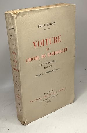 Immagine del venditore per Voiture et l'Htel de Rambouillet : les origines 1597-1635 / portraits et documents indits venduto da crealivres