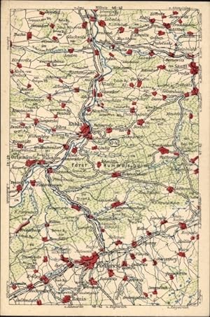 Landkarten Ansichtskarte / Postkarte Pößneck, Forst Hummelshain, Stadtroda, Orlamünde