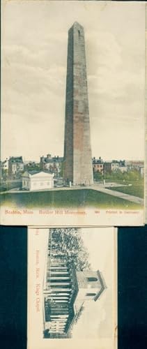 Bild des Verkufers fr Leporello Ansichtskarte / Postkarte Boston Massachusetts USA, Bunker-Hill-Monument, Kings-Chapel, Faneuil-Hall zum Verkauf von akpool GmbH