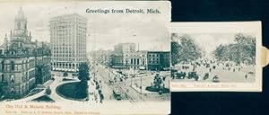 Leporello Ansichtskarte / Postkarte Detroit Michigan USA, Rathaus, Majestic Building, Central Ave...