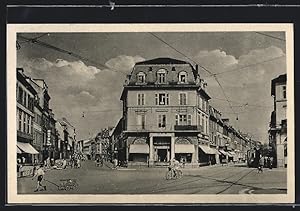 Carte postale Mülhausen, Hermann Göring-Platz avec tramway