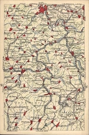 Landkarten Ansichtskarte / Postkarte Saalfeld, Gräfenthal, Lehesten, Leutenberg