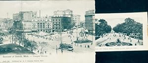 Leporello Ansichtskarte / Postkarte Detroit Michigan USA, Campus-Martius, Central Avenue, Belle I...