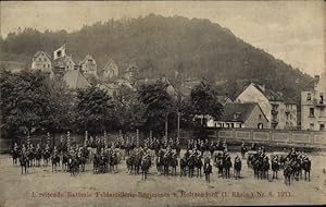 Ansichtskarte / Postkarte 1. reitende Batterie Feldartillerie Regiments vov Holtzendorff Nr. 8, 1911