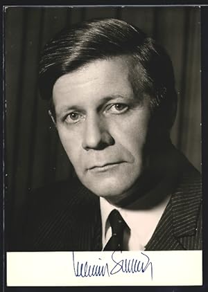 Bild des Verkufers fr Ansichtskarte BRD, Helmut Schmidt, MdB, Stellvertretender Vorsitzender der SPD, Autogramm zum Verkauf von Bartko-Reher