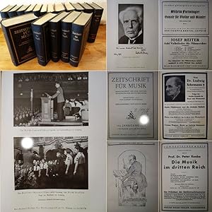 Imagen del vendedor de Zeitschrift fr Musik. Monatsschrift fr eine geistige Erneuerung der deutschen Musik, gegrndet 1834 als "Neue Zeitschrift fr Musik" von Robert Schumann. 100. Jahrgang 1933 -1 09. Jahrgang 1942 * 1 6 B  n d e a la venta por Galerie fr gegenstndliche Kunst