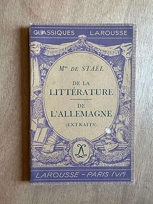 Seller image for De la littrature de L'allemagne for sale by Dmons et Merveilles