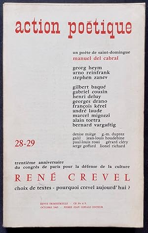 Bild des Verkufers fr Action potique n28-29, janvier 1965. zum Verkauf von Le Livre  Venir