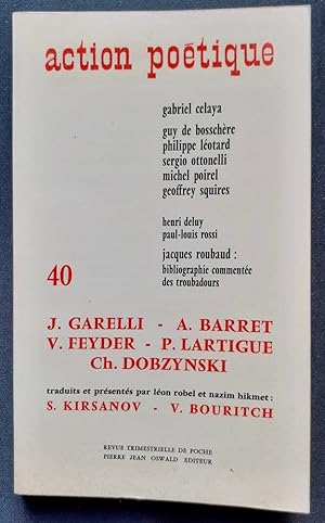 Seller image for Action potique n40, premier trimestre 1969 - for sale by Le Livre  Venir