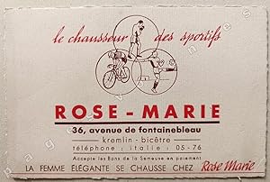 Rose-Marie, 36 Avenue de Fontainebleau, au Kremlin-Bicêtre. Le chausseur des sportifs. La Femme é...