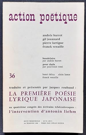 Bild des Verkufers fr Action potique n36, premier trimestre 1968 - zum Verkauf von Le Livre  Venir