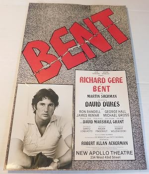 "BENT": An ORIGINAL WINDOW CARD POSTER for the New Apollo Theatre production of the play starring...