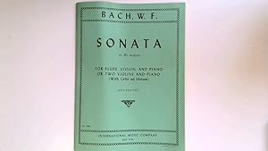 Seller image for Sonata in B Flat major for Flute,Violin (or 2 Violins) and Piano. for sale by Goldstone Rare Books