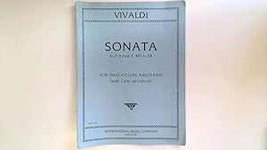 Seller image for Sonata in D minor,FXIII n.24 for Two Violins and Piano ( with Cello ad lib.) for sale by Goldstone Rare Books
