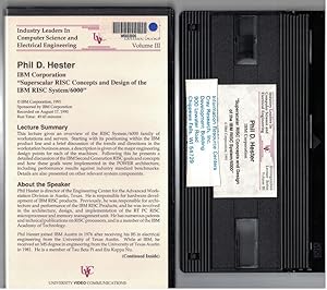 Bild des Verkufers fr Superscalar RISC Concepts and Design of the IBM RISC System/6000 [VHS Videotape] zum Verkauf von Crossroad Books