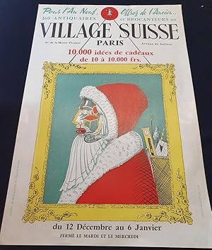 Affiche Village Suisse des Antiquaires et Brocanteurs 1961