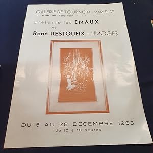 Affiche Galerie de Tournon - Paris Exposition René Restoueix - Limoges - Décembre 1963