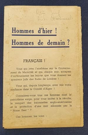 Tract Anti-communiste - Régime de Vichy