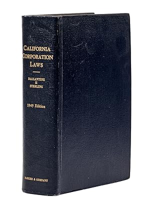 Immagine del venditore per California Corporation Laws. 1949 Edition venduto da The Lawbook Exchange, Ltd., ABAA  ILAB