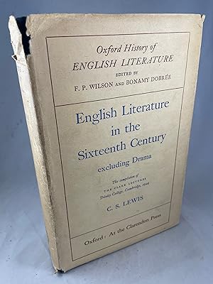 Immagine del venditore per English Literature in the Sixteenth Century Excluding Drama - The Completion of The Clark Lectures Trinity College, Cambridge, 1944 venduto da Lost Paddle Books, IOBA