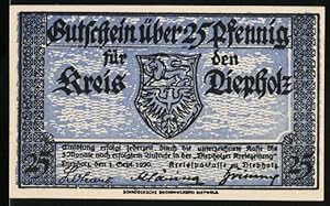 Bild des Verkufers fr Notgeld Diepholz 1920, 25 Pfennig, Farmhaus zum Verkauf von Bartko-Reher