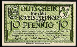 Bild des Verkufers fr Notgeld Diepholz 1920, 10 Pfennig, Gnse zum Verkauf von Bartko-Reher