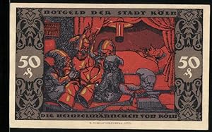 Imagen del vendedor de Notgeld Kln 1922, 50 Pfennig, Die Heinzelmnnchen bei der Arbeit a la venta por Bartko-Reher