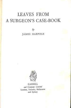 Seller image for Leaves from a Surgeon's Case-Book for sale by WeBuyBooks