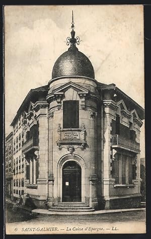 Carte postale Saint-Galmier, La Caisse d`Epargne