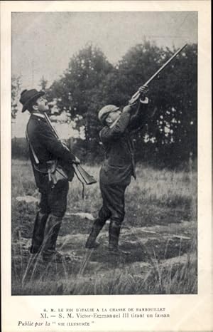 Imagen del vendedor de Ansichtskarte / Postkarte Rambouillet Yvelines, Knig Viktor Emanuel III. von Italien auf der Jagd, Jagdgewehr a la venta por akpool GmbH