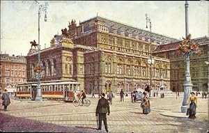 Ansichtskarte / Postkarte Wien 10, K. k. Hofoper, Straßenbahn
