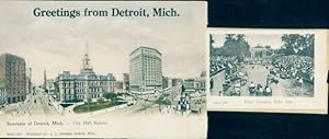 Leporello Ansichtskarte / Postkarte Detroit Michigan USA, City Hall-Square, Bandkonzert, Belle Isle