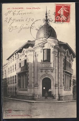Carte postale St-Galmier, Caisse d`Espargne