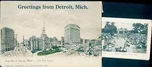 Leporello Ansichtskarte / Postkarte Detroit Michigan USA, City Hall-Square, Bandkonzert, Belle Isle
