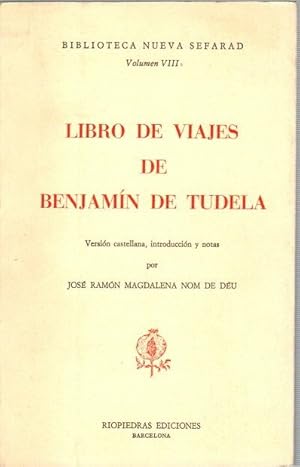 Imagen del vendedor de Libro de viajes de Benjamn de Tudela . a la venta por Librera Astarloa