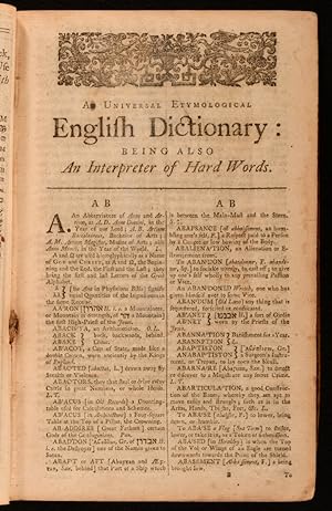Bild des Verkufers fr An Universal Etymological Dictionary zum Verkauf von Rooke Books PBFA