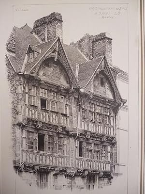 Bild des Verkufers fr Holzstich - Maison en Pans de Bois a Saint-Lo ( Dep. Mance Normandie France ) zum Verkauf von Allguer Online Antiquariat